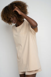 OVERSIZE T-SHIRT LIGHT BEIGE - HURON