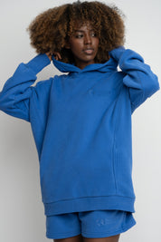 OVERSIZE HOODED SWEATSHIRT CORNFLOWER - EGERIA