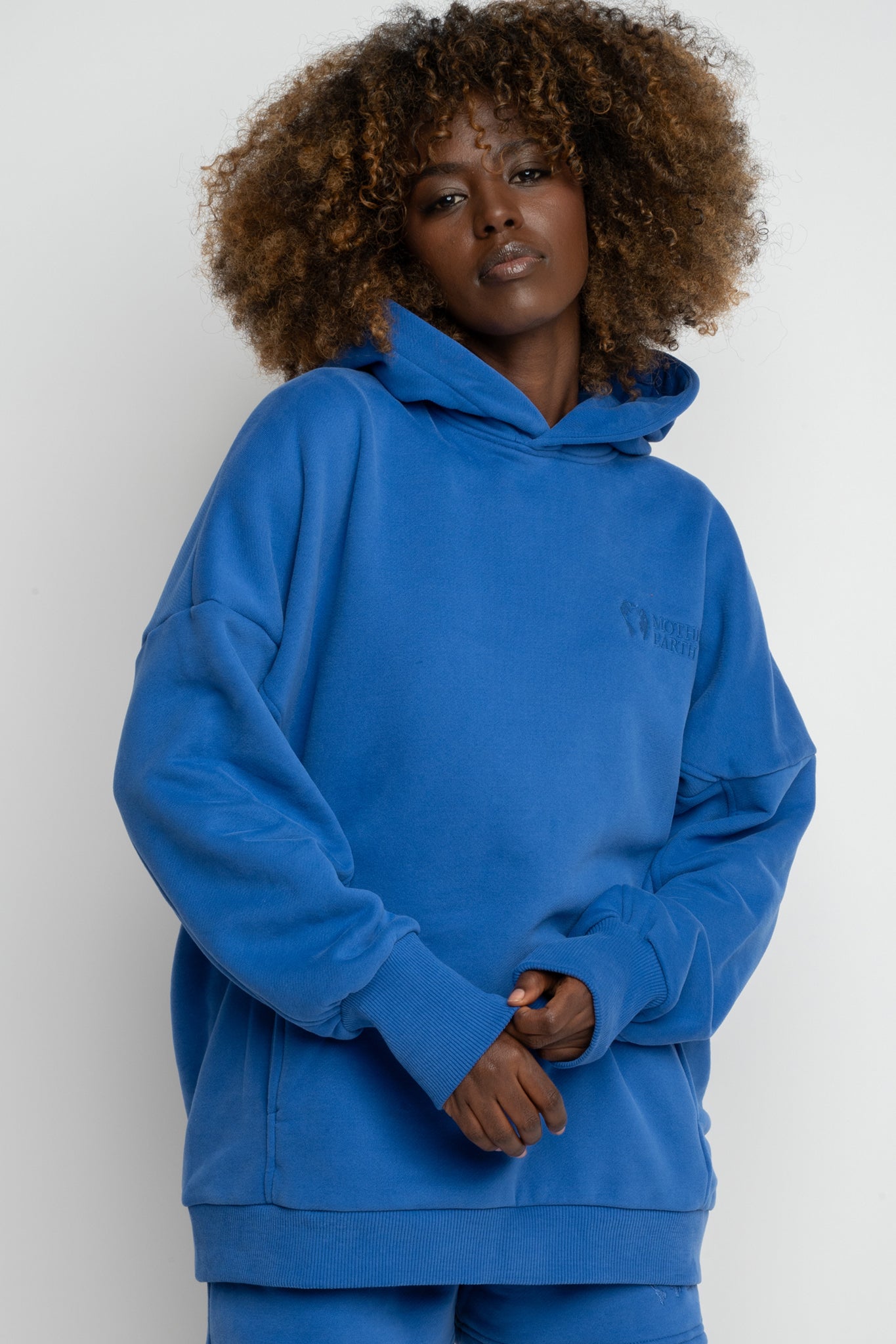 OVERSIZE HOODED SWEATSHIRT CORNFLOWER - EGERIA