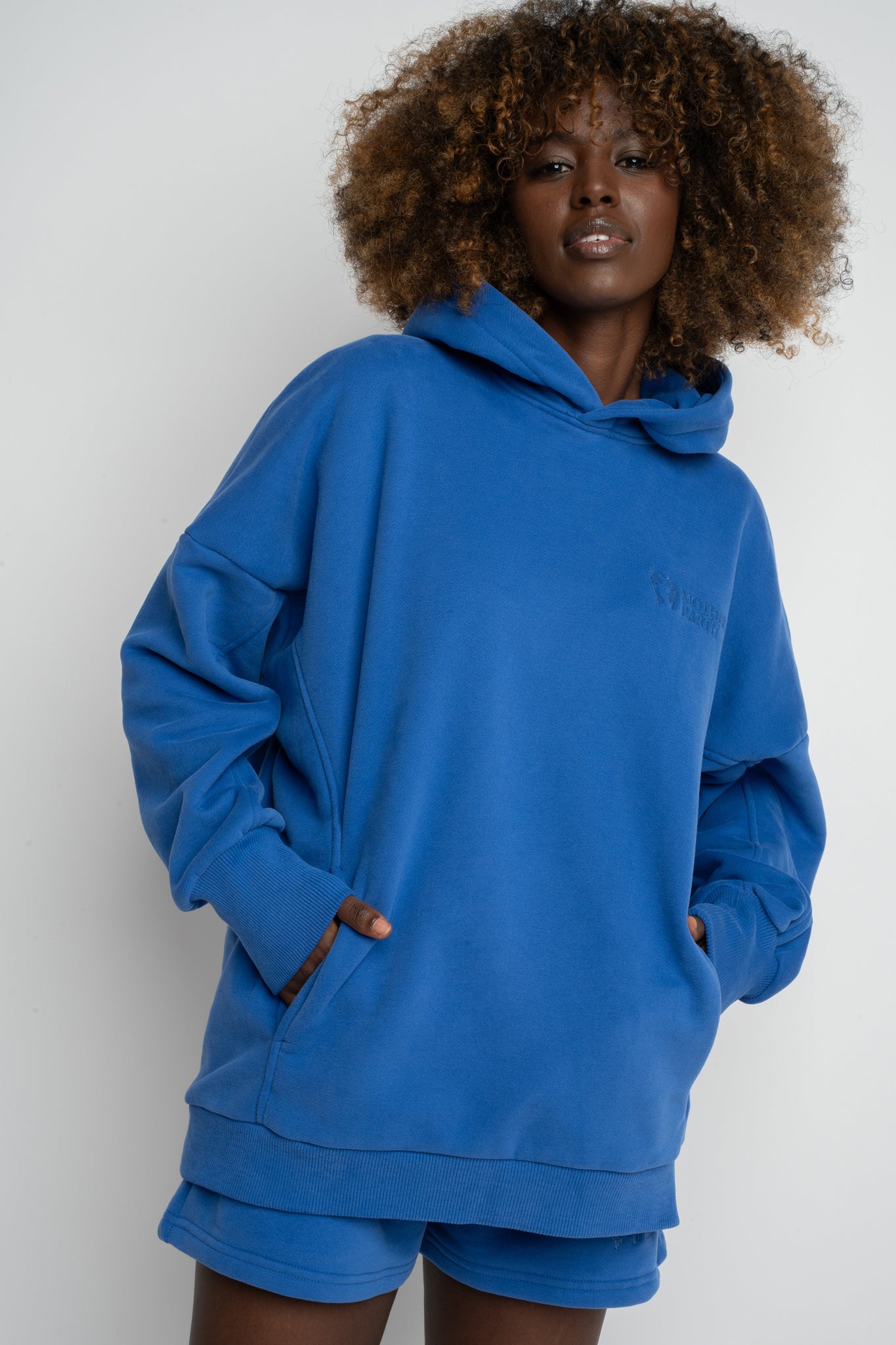 OVERSIZE HOODED SWEATSHIRT CORNFLOWER - EGERIA