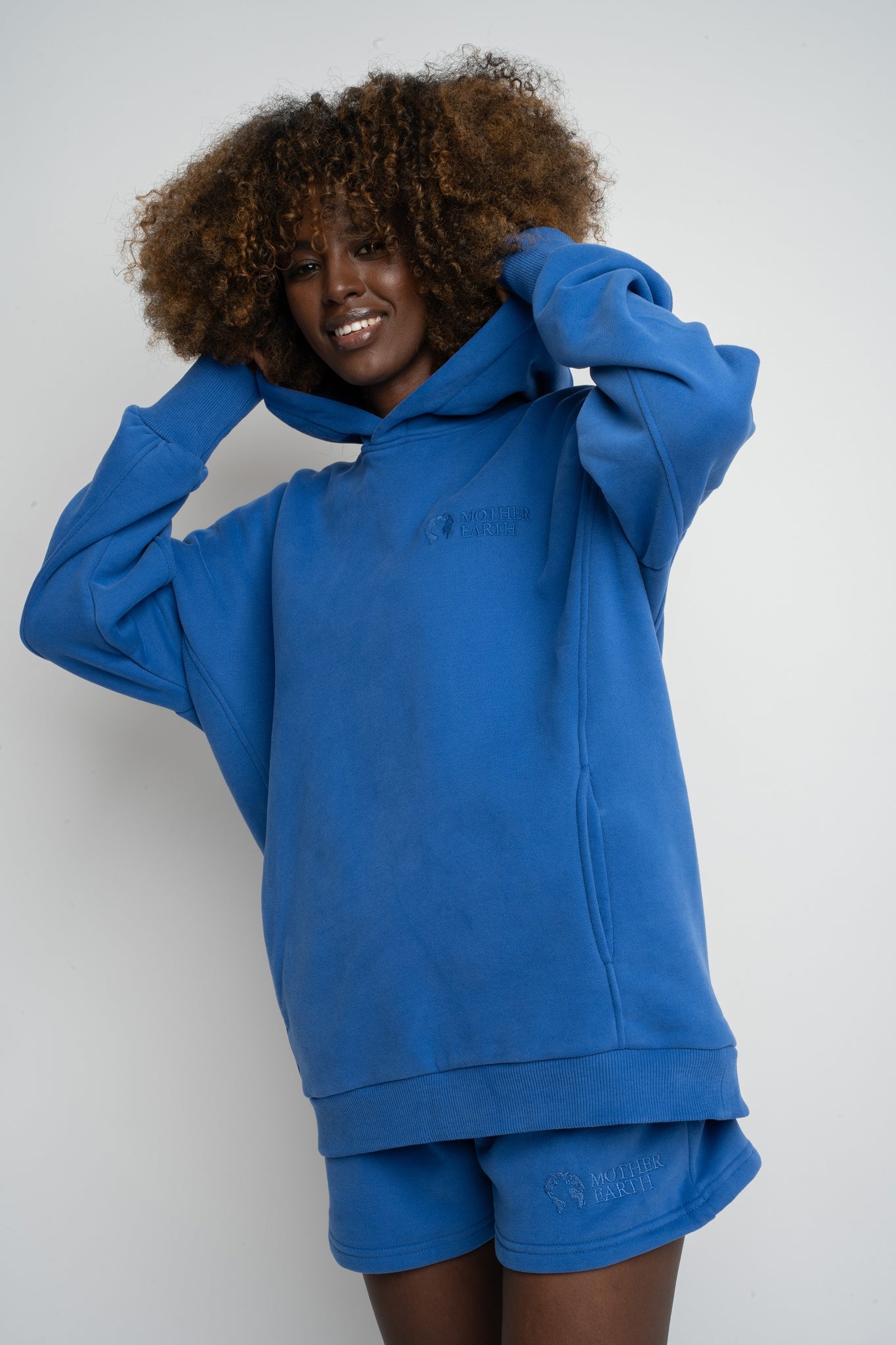 OVERSIZE HOODED SWEATSHIRT CORNFLOWER - EGERIA