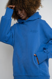 OVERSIZE HOODED SWEATSHIRT CORNFLOWER - EGERIA