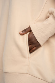BLUZA OVERSIZE Z KAPTUREM BEŻOWA - EGERIA