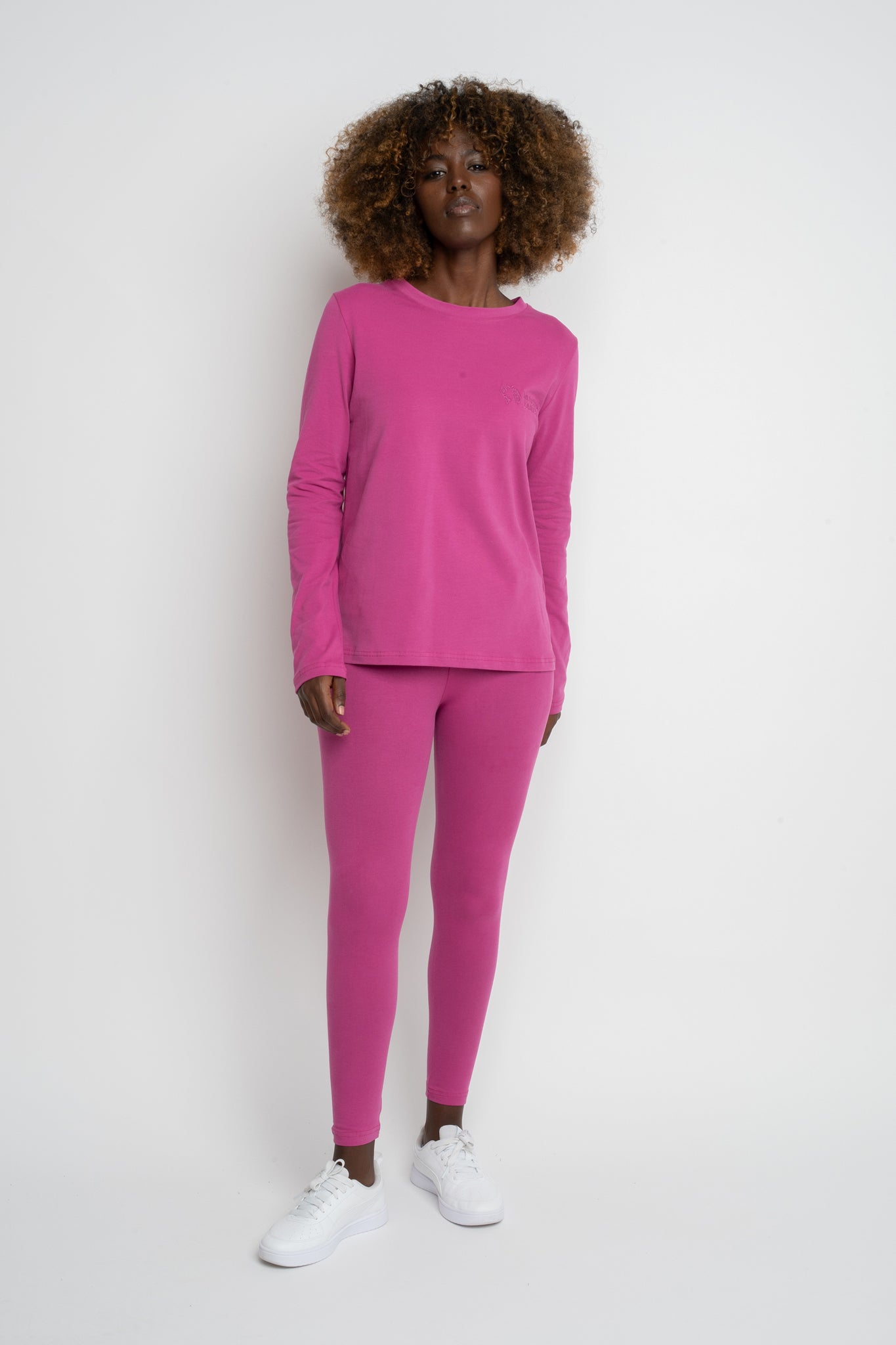 PINK COTTON LONG-SLEEVE BLOUSE - KANDY