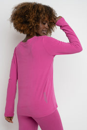 PINK COTTON LONG-SLEEVE BLOUSE - KANDY
