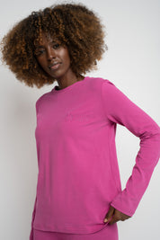 PINK COTTON LONG-SLEEVE BLOUSE - KANDY