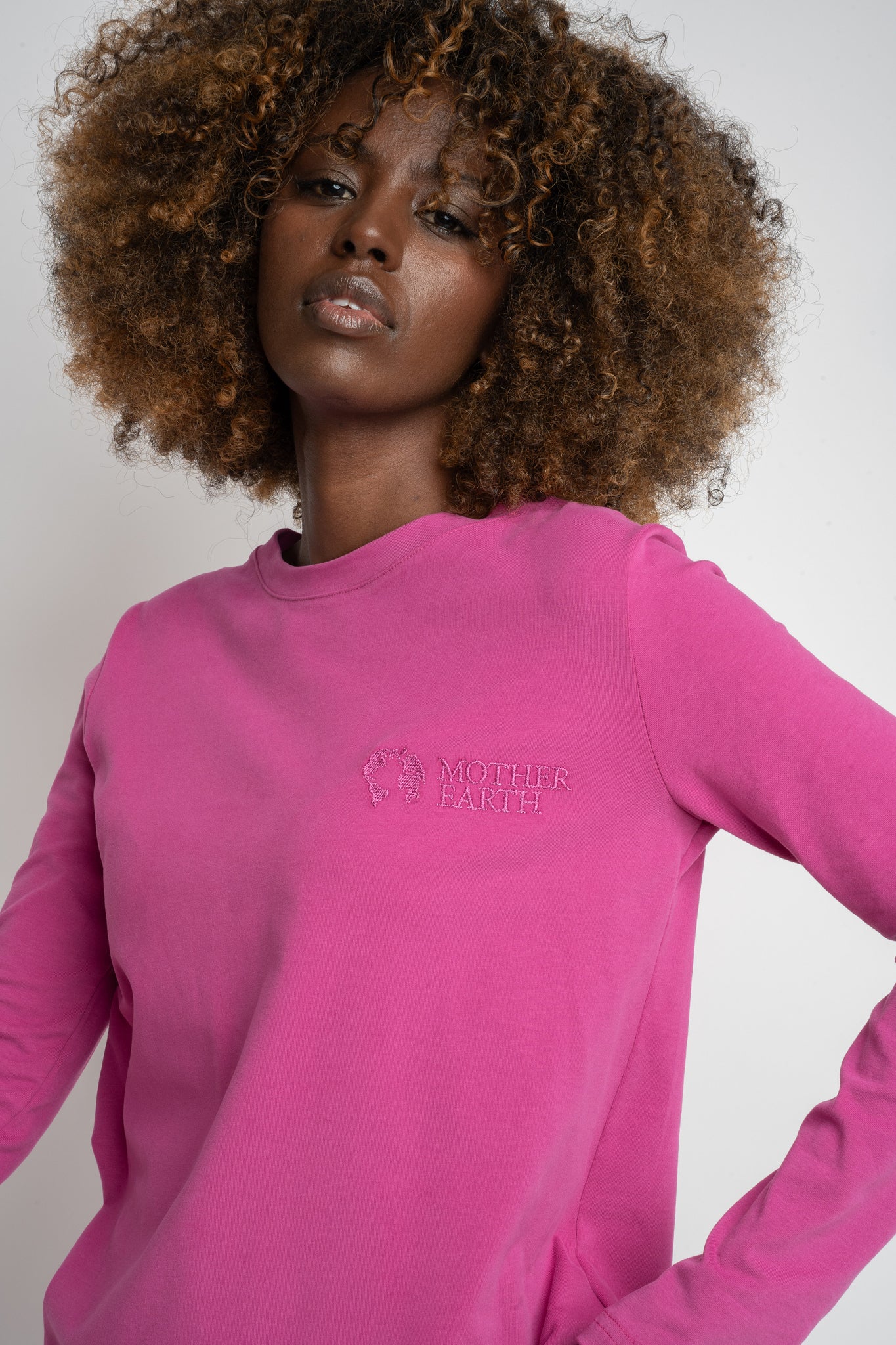 PINK COTTON LONG-SLEEVE BLOUSE - KANDY