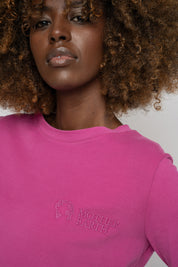 PINK COTTON LONG-SLEEVE BLOUSE - KANDY