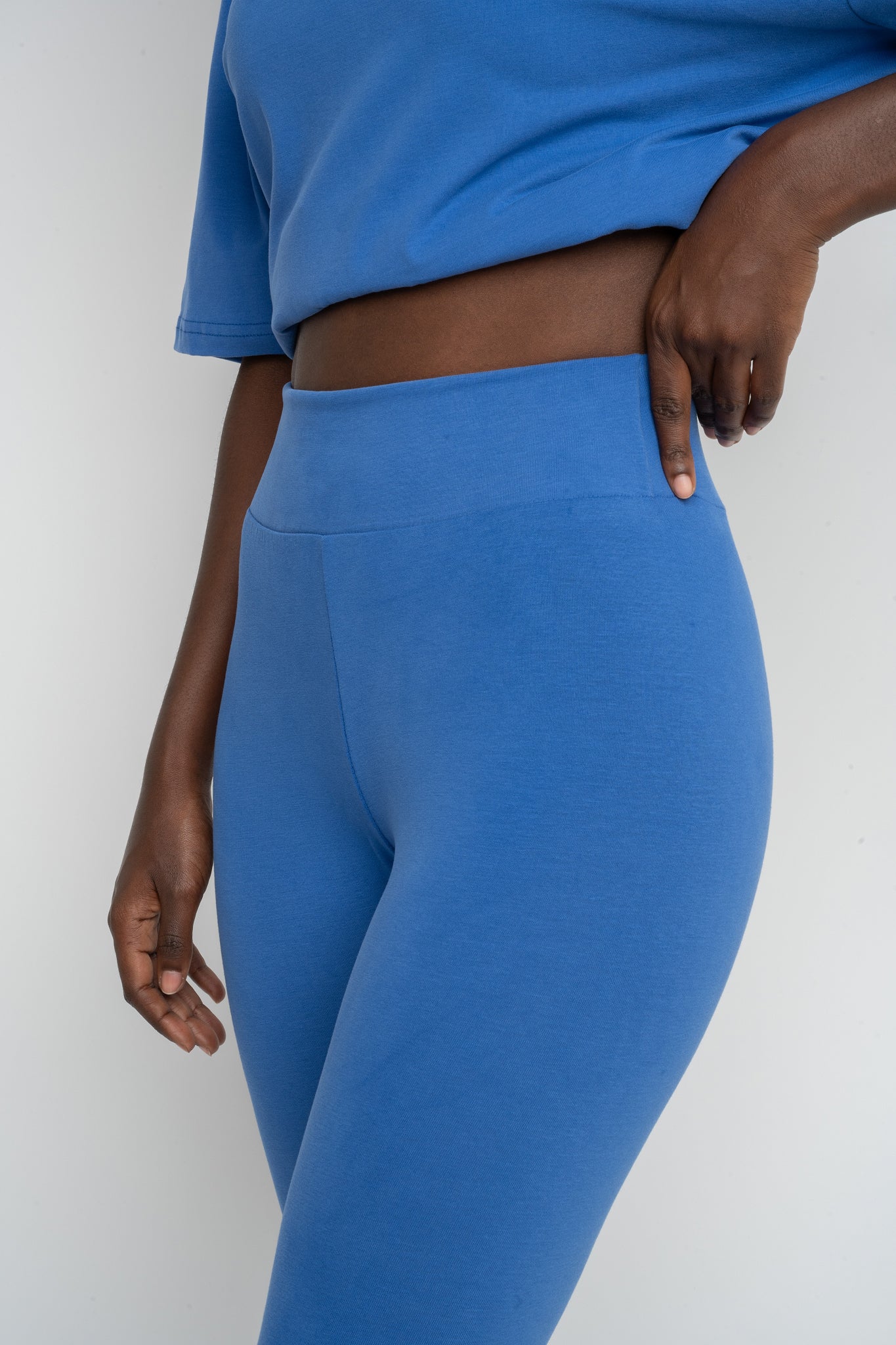 COTTON LEGGINGS CORNFLOWER BLUE - LUIZIANA