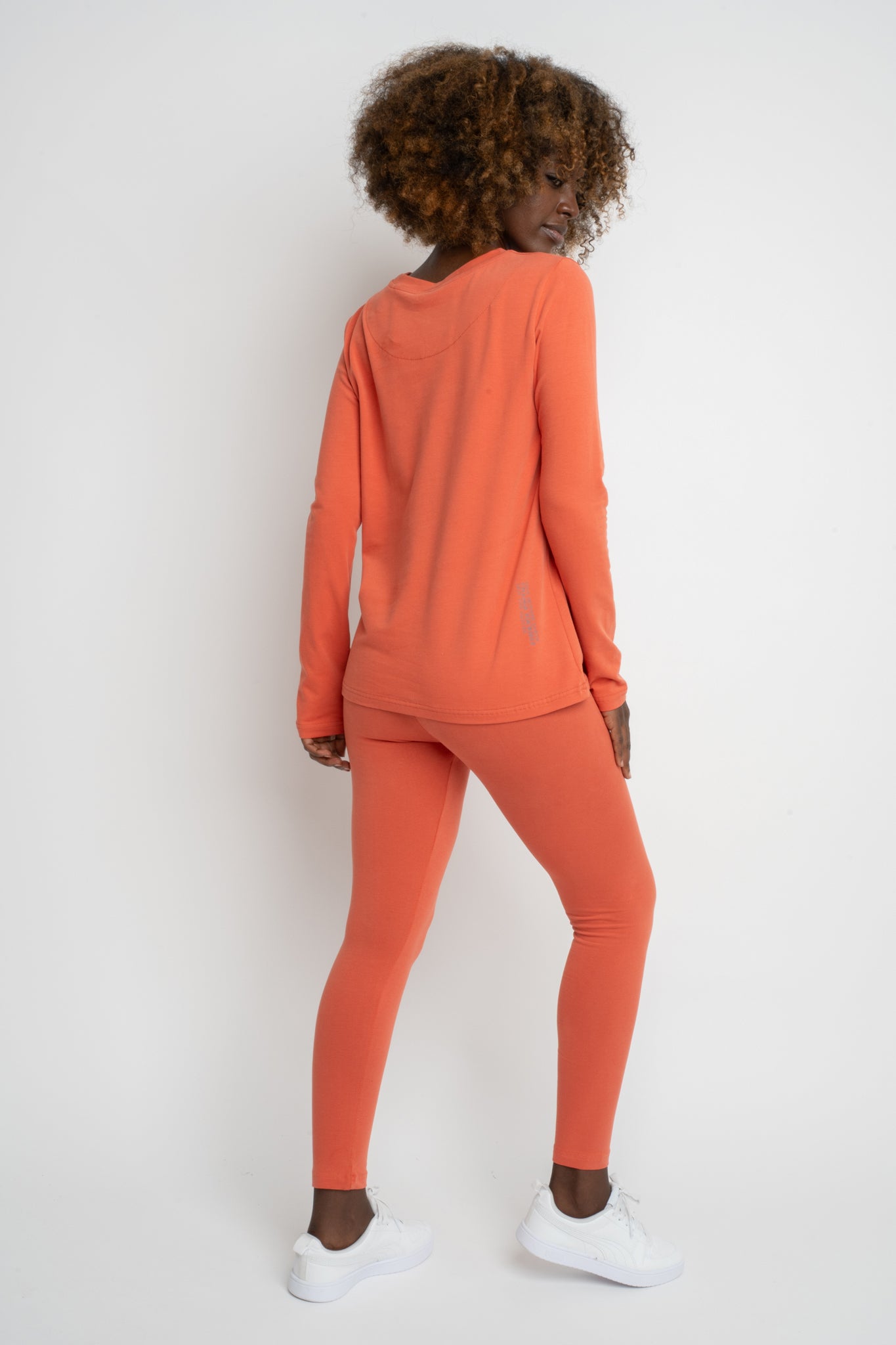 ORANGE COTTON LONG-SLEEVE BLOUSE - KANDY