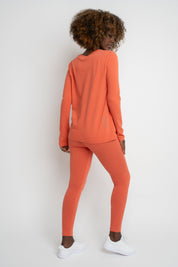 ORANGE COTTON LONG-SLEEVE BLOUSE - KANDY