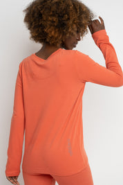 ORANGE COTTON LONG-SLEEVE BLOUSE - KANDY