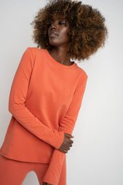 ORANGE COTTON LONG-SLEEVE BLOUSE - KANDY