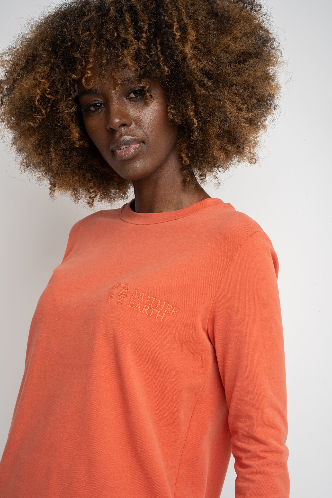 ORANGE COTTON LONG-SLEEVE BLOUSE - KANDY