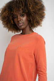 ORANGE COTTON LONG-SLEEVE BLOUSE - KANDY