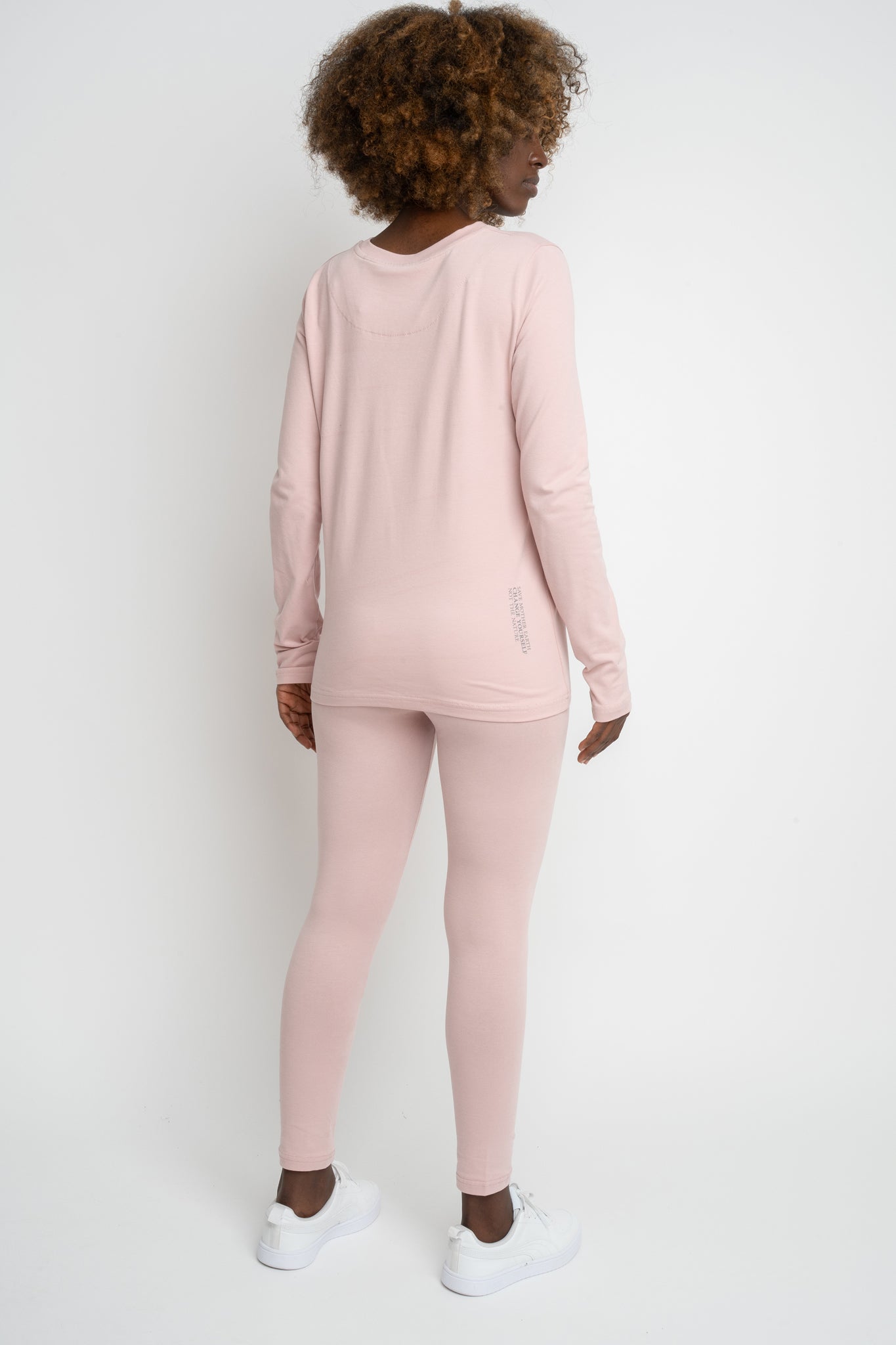 COTTON LONG-SLEEVE BLOUSE LIGHT PINK - KANDY
