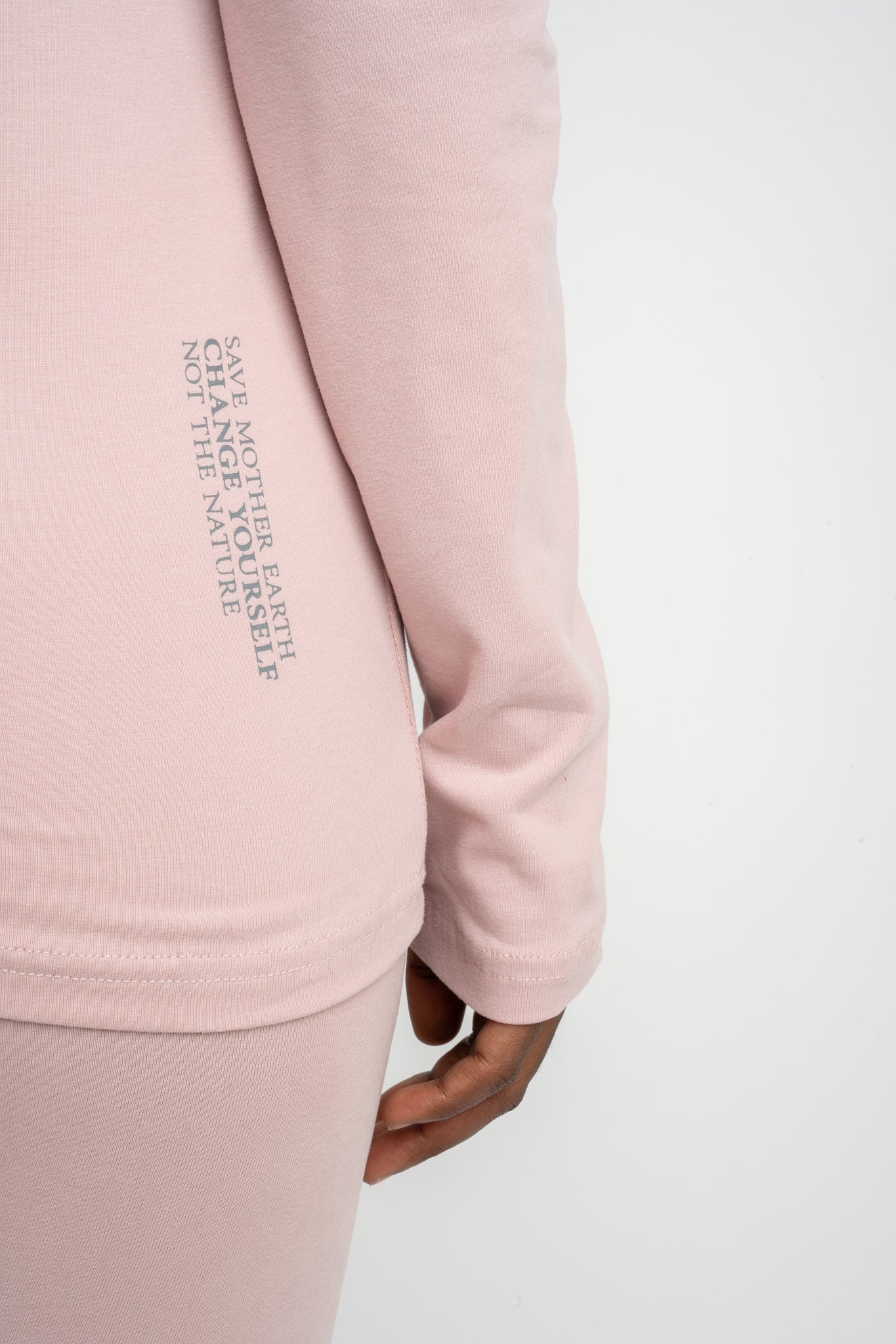 COTTON LONG-SLEEVE BLOUSE LIGHT PINK - KANDY