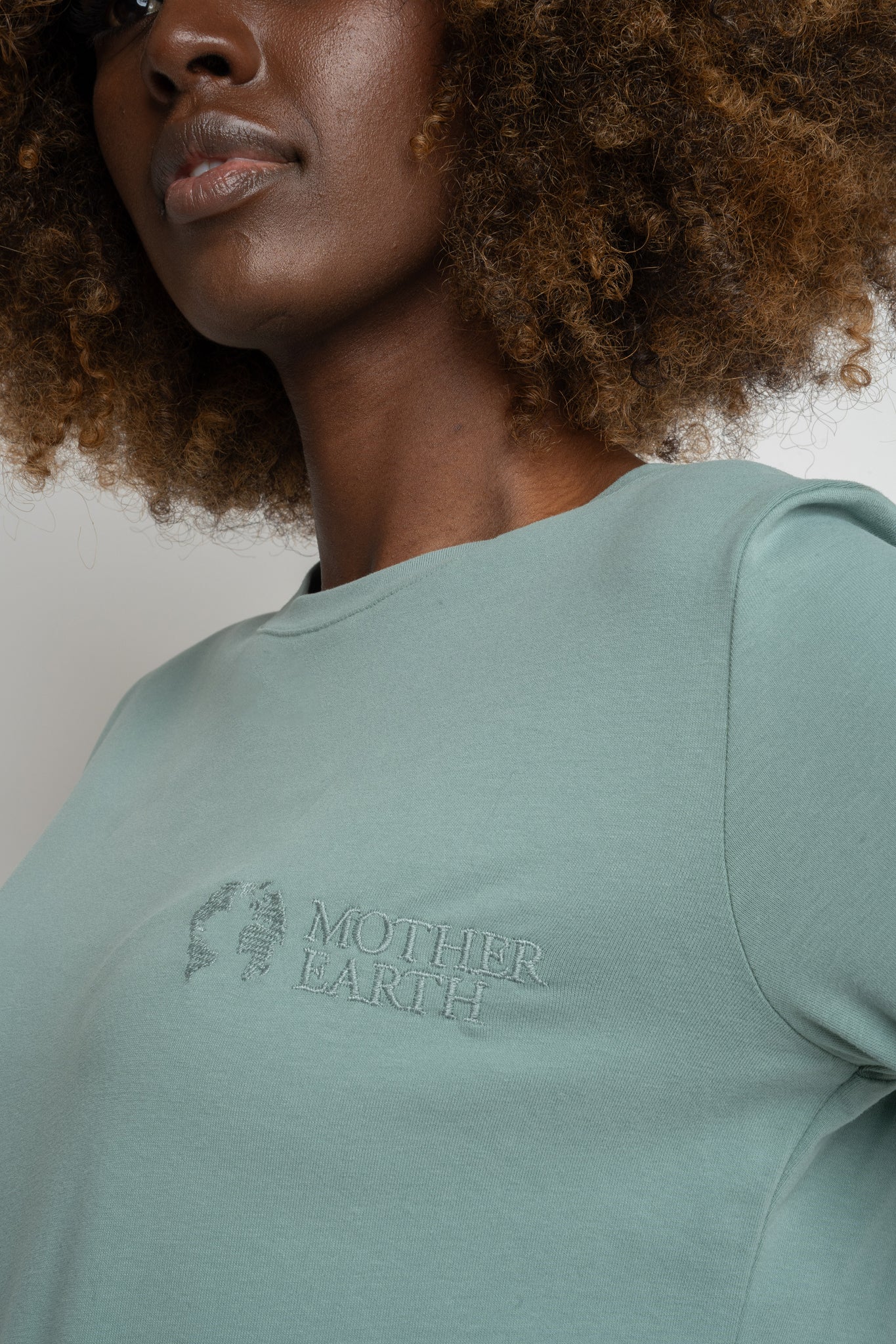 COTTON LONG-SLEEVE TURQUOISE BLOUSE - KANDY