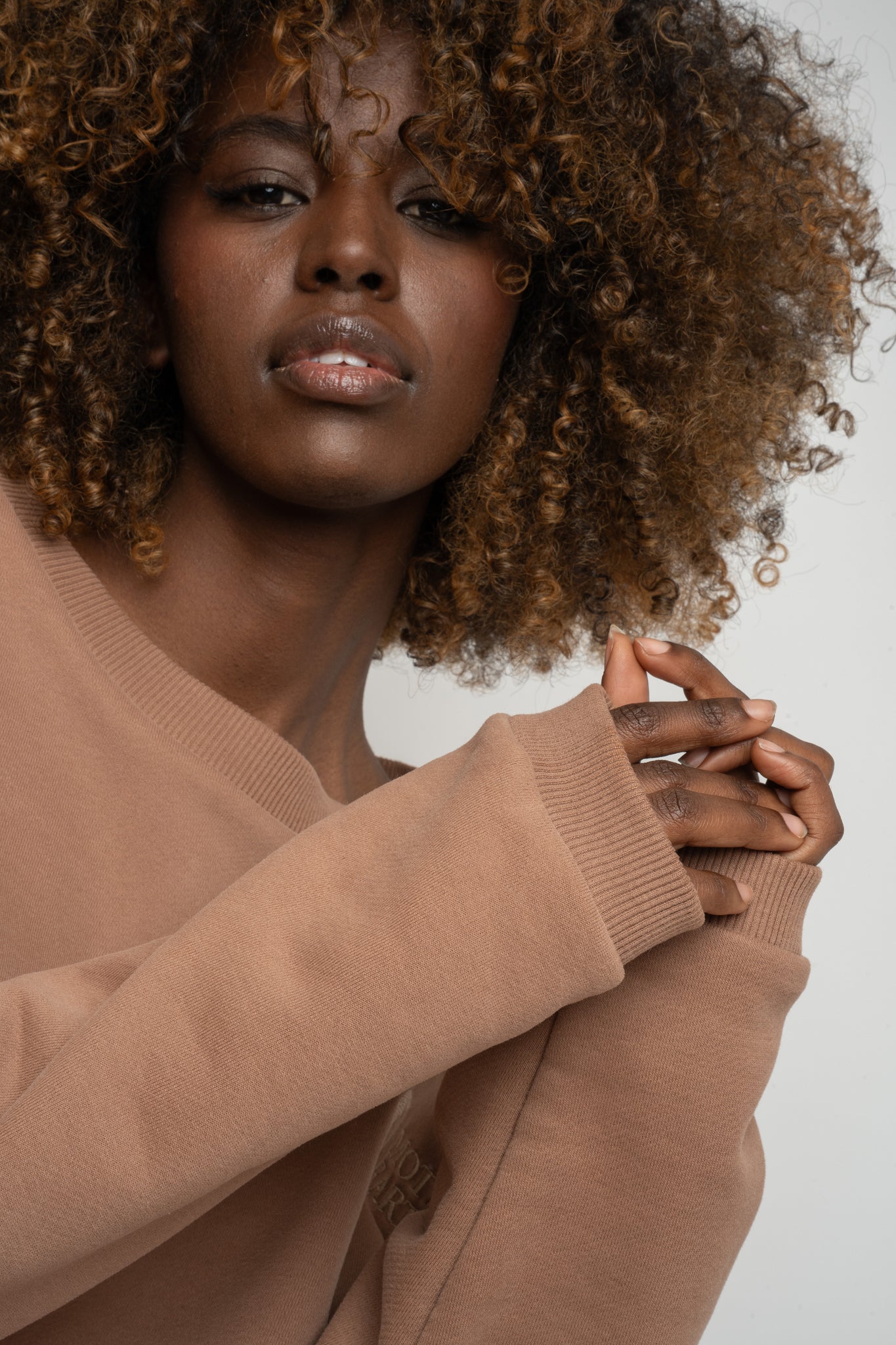REGULAR FIT SWEATSHIRT WITH LONG BACK BROWN - COOK