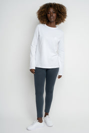 COTTON LONG-SLEEVE BLOUSE WHITE - KANDY