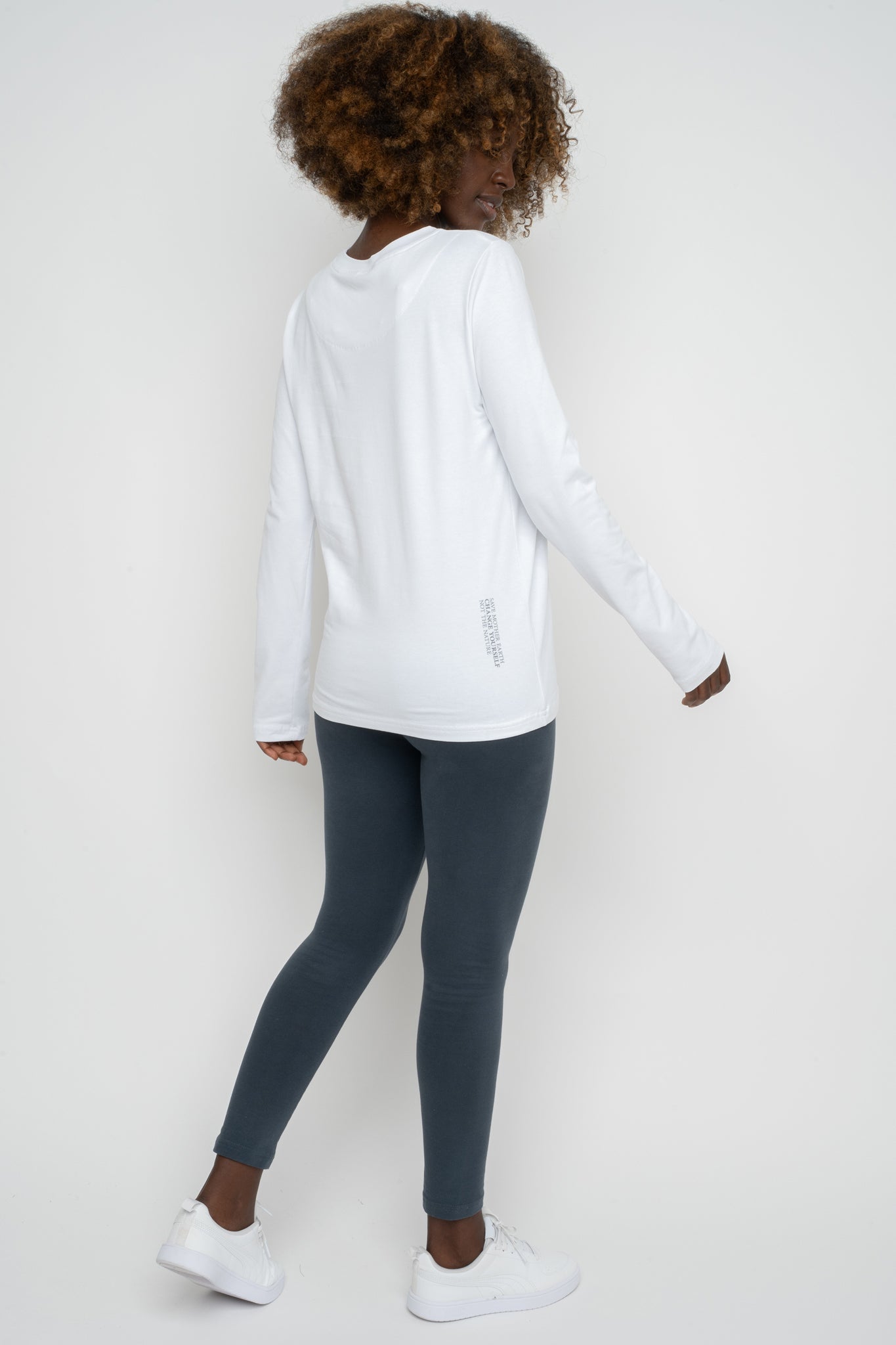 COTTON LONG-SLEEVE BLOUSE WHITE - KANDY