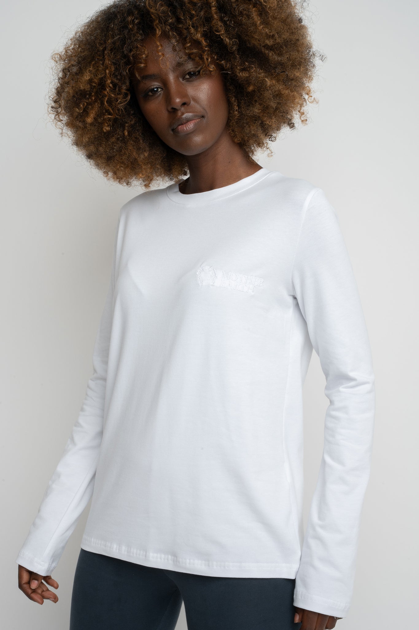 COTTON LONG-SLEEVE BLOUSE WHITE - KANDY