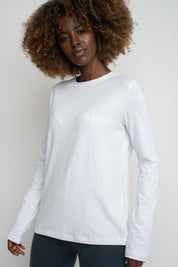 COTTON LONG-SLEEVE BLOUSE WHITE - KANDY