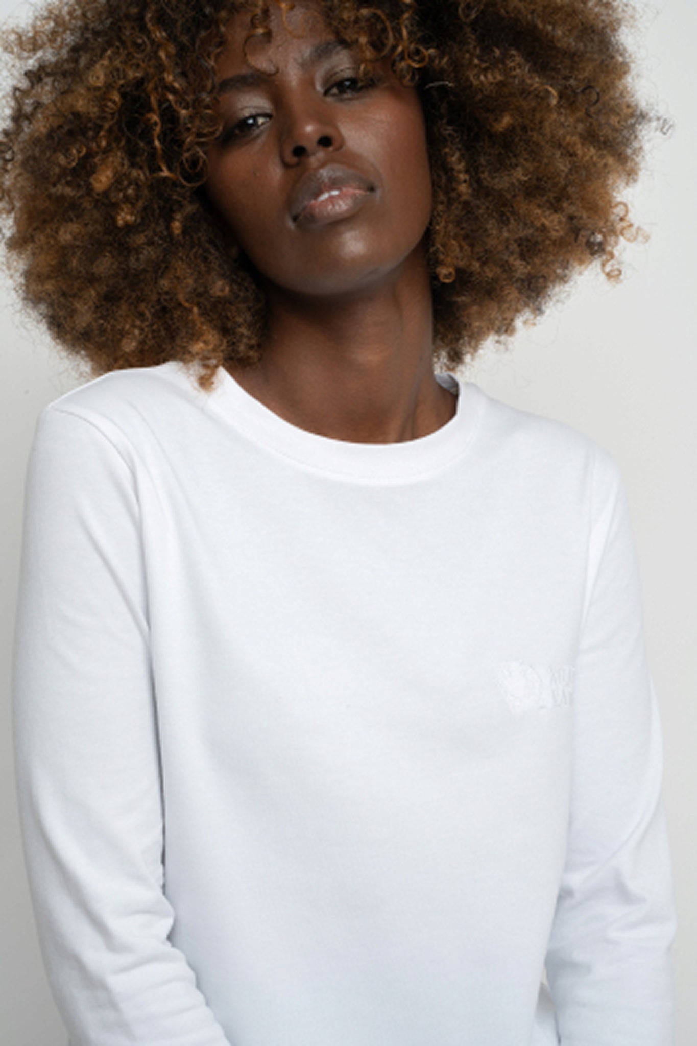 COTTON LONG-SLEEVE BLOUSE WHITE - KANDY