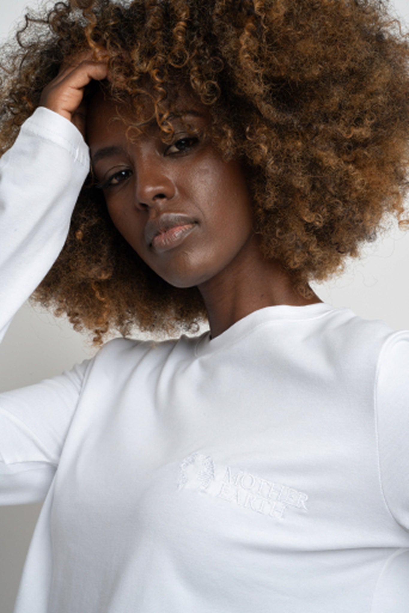 COTTON LONG-SLEEVE BLOUSE WHITE - KANDY