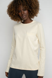 ECRU LONG-SLEEVE COTTON BLOUSE - KANDY