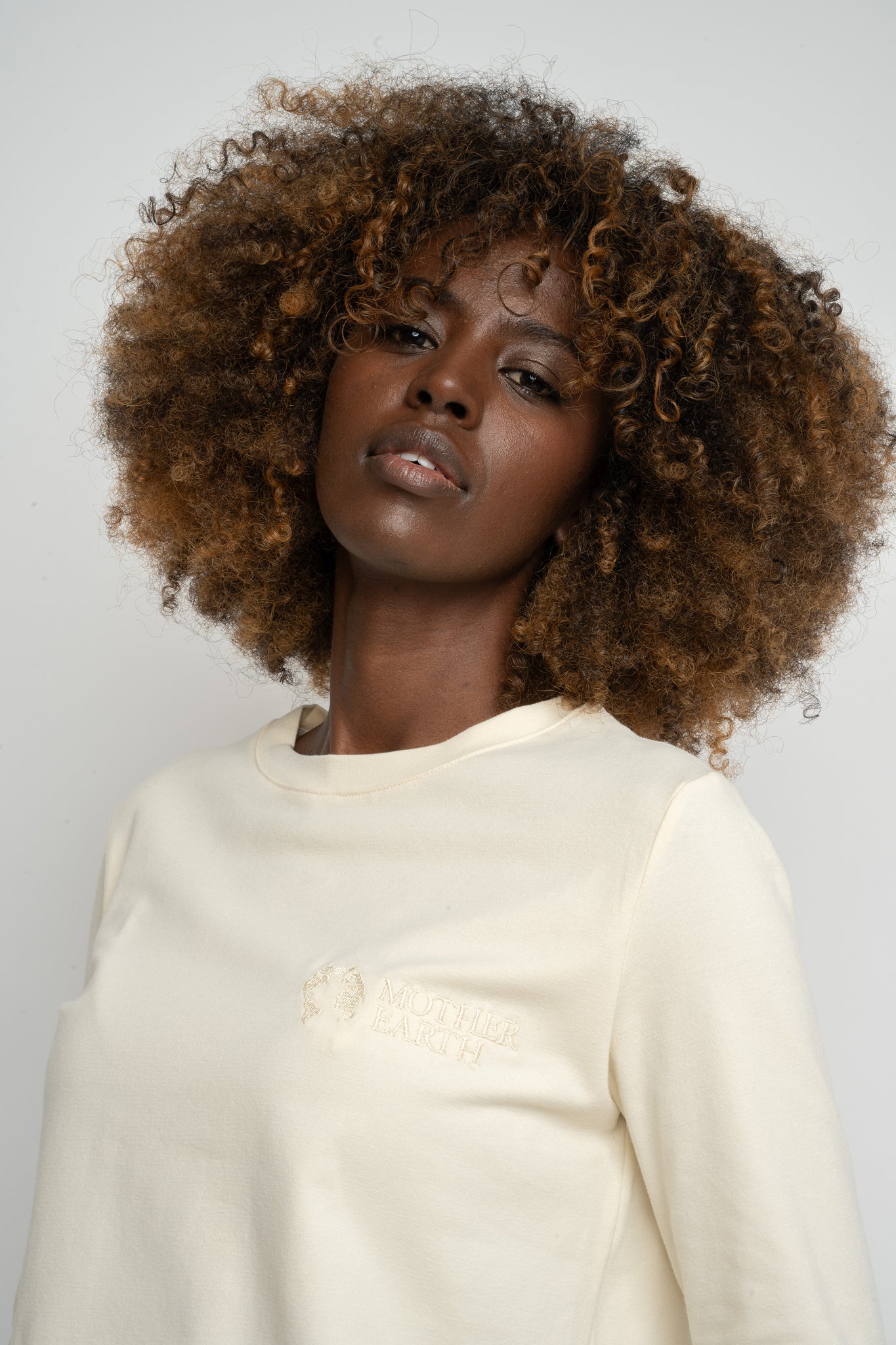ECRU LONG-SLEEVE COTTON BLOUSE - KANDY