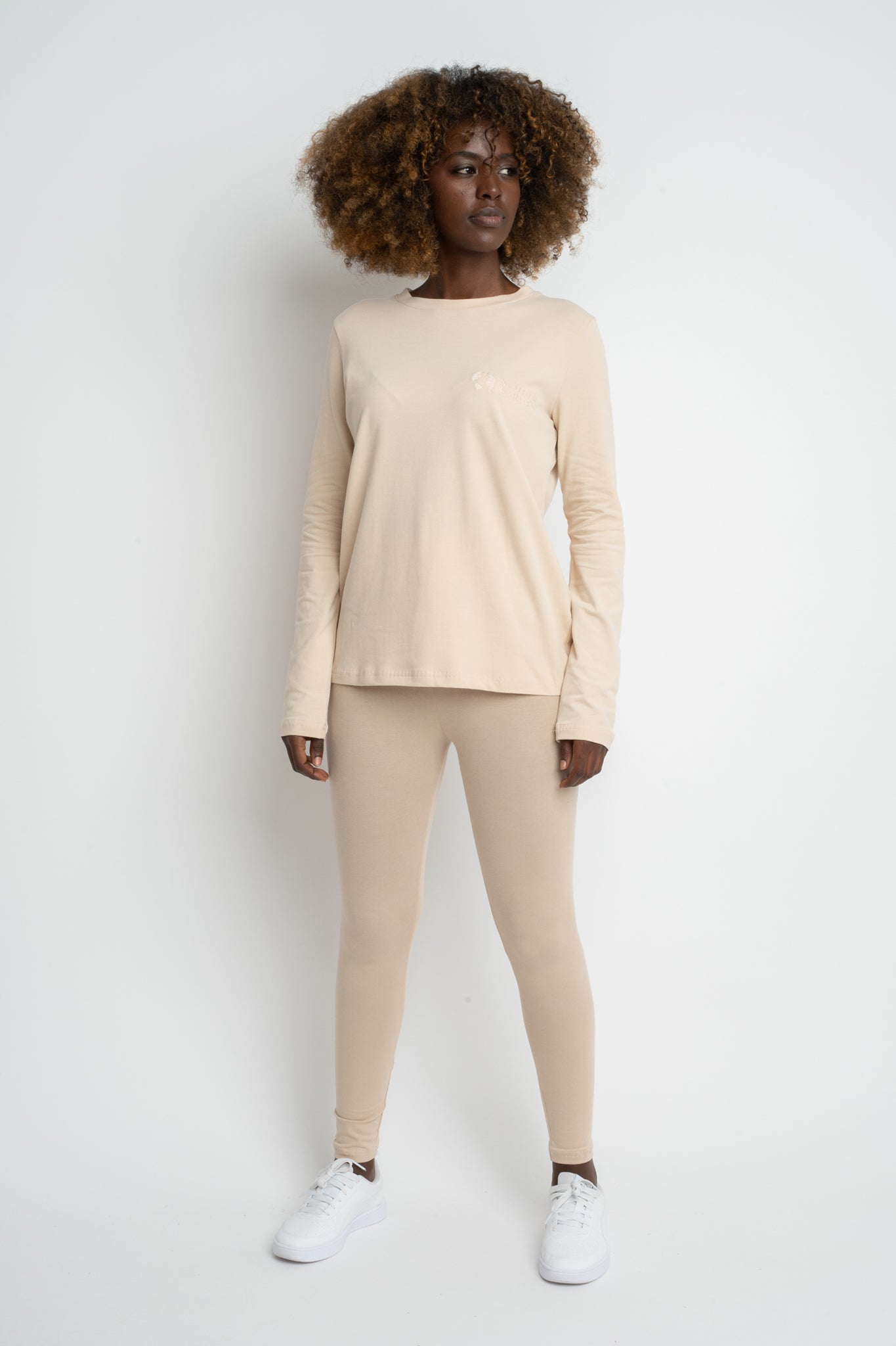 COTTON LONG-SLEEVE BLOUSE BEIGE - KANDY