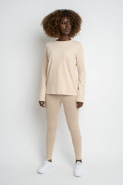 COTTON LONG-SLEEVE BLOUSE BEIGE - KANDY
