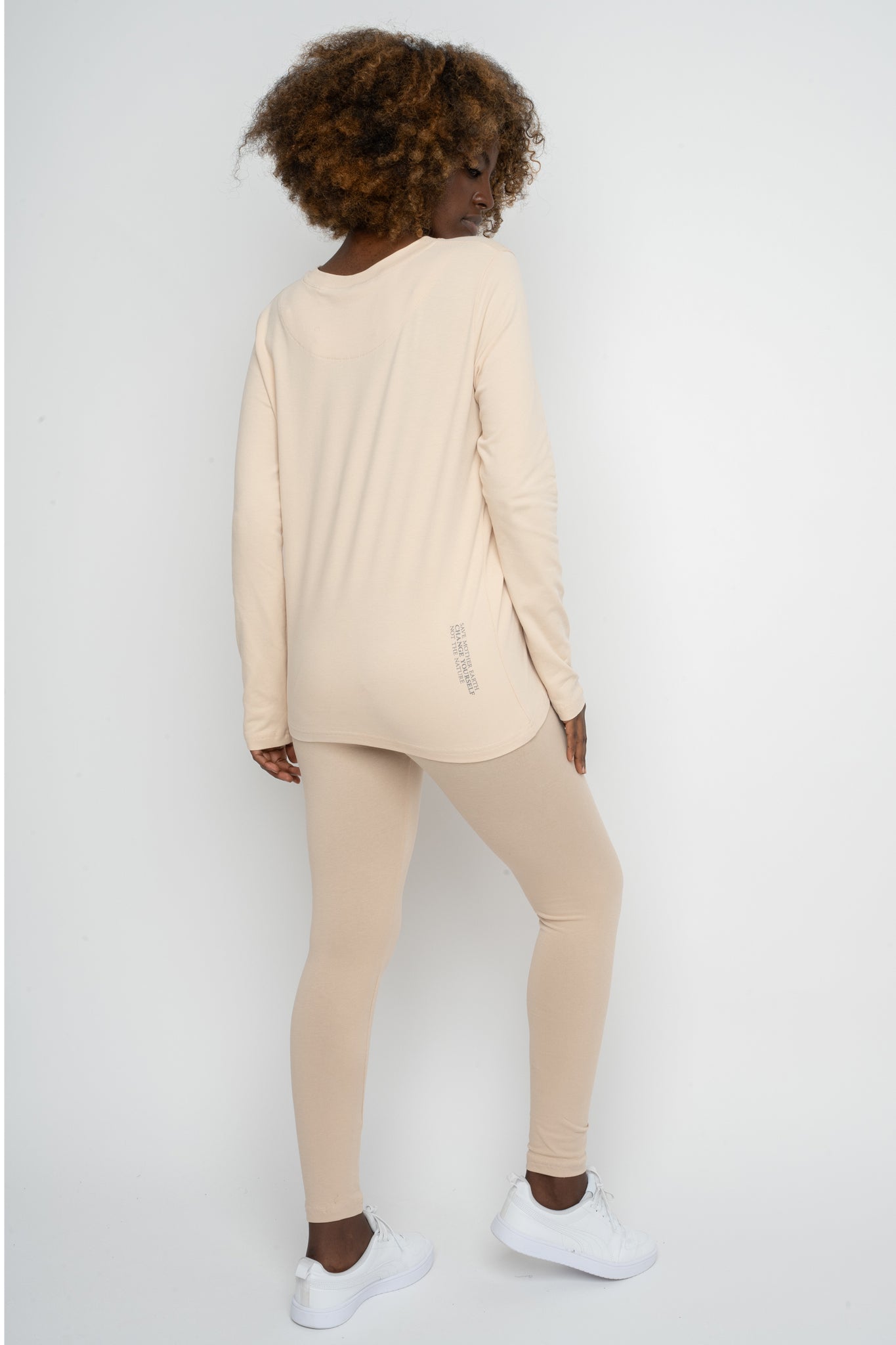 COTTON LONG-SLEEVE BLOUSE BEIGE - KANDY