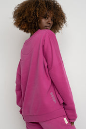 REGULAR FIT SWEATSHIRT WITH LONG BACK PINK - COOK