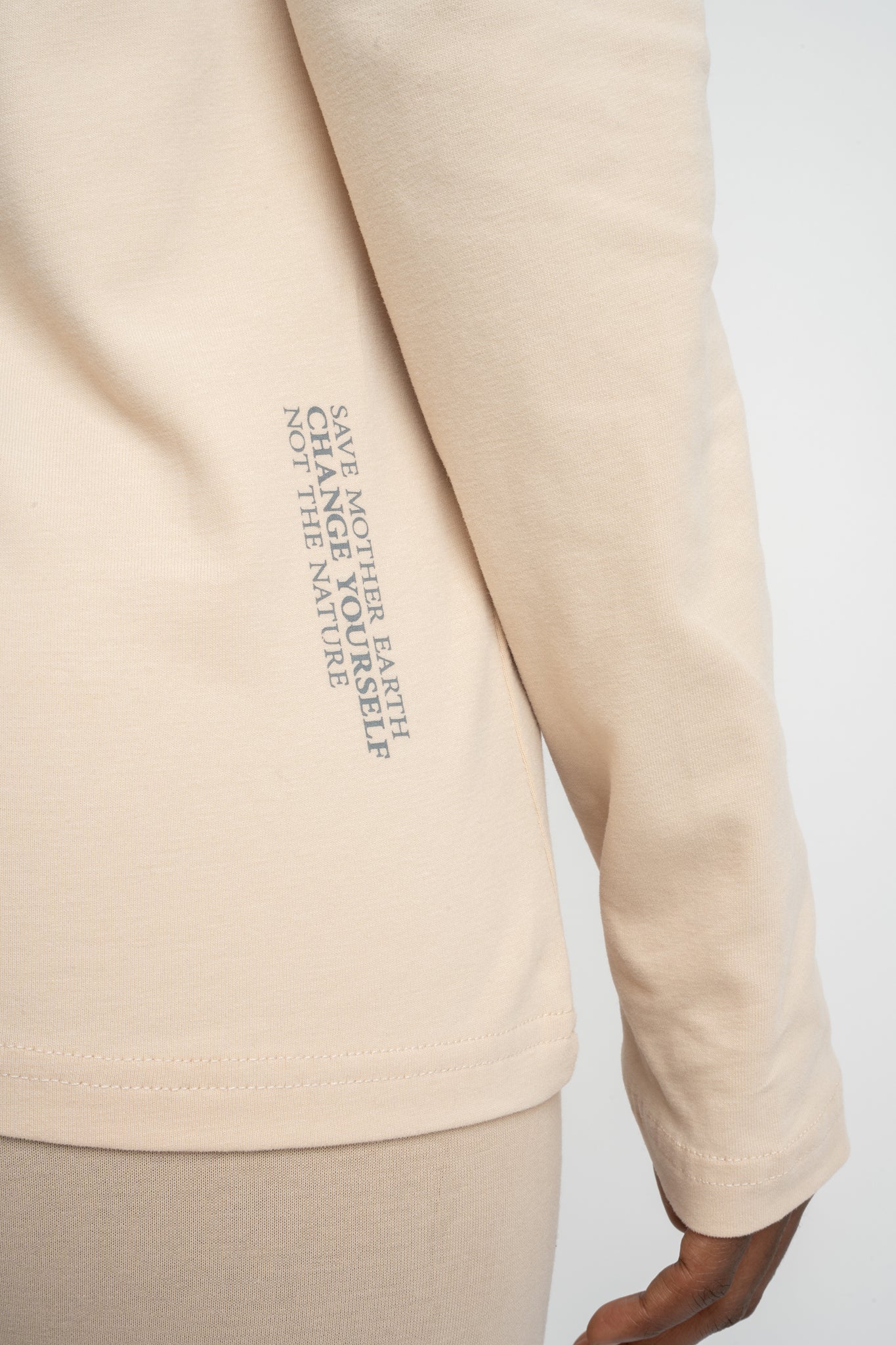 COTTON LONG-SLEEVE BLOUSE BEIGE - KANDY