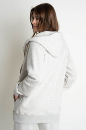 LIGHT GREY MELANGE HOODIE - ARINA