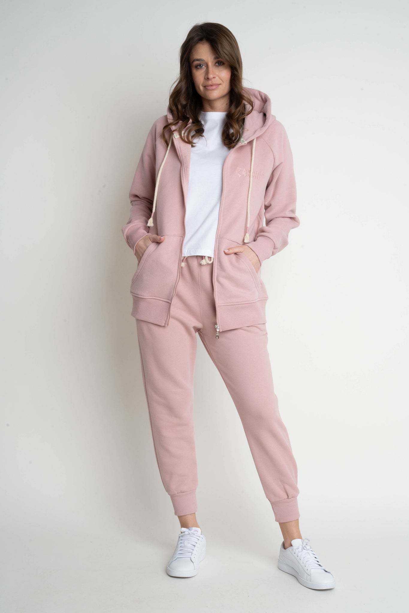 LIGHT PINK ZIP-UP HOODIE - ARINA