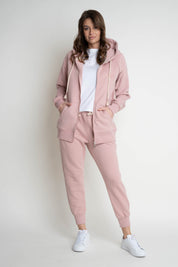 LIGHT PINK ZIP-UP HOODIE - ARINA