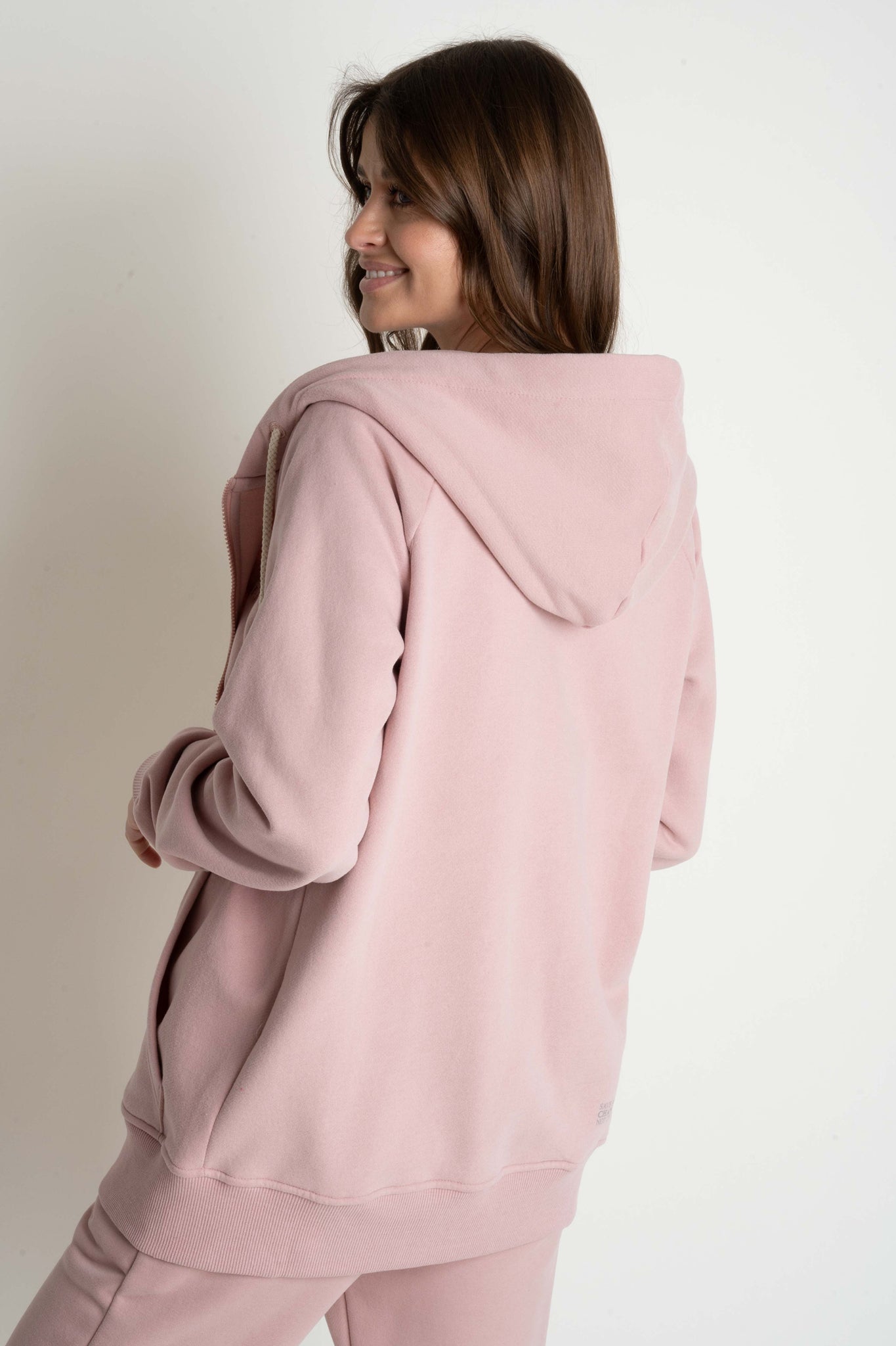LIGHT PINK ZIP-UP HOODIE - ARINA