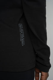 BLACK LONG-SLEEVE COTTON BLOUSE - KANDY