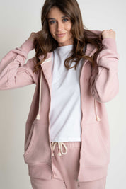 LIGHT PINK ZIP-UP HOODIE - ARINA