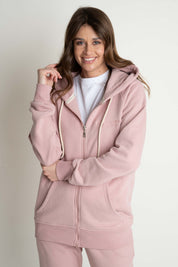 LIGHT PINK ZIP-UP HOODIE - ARINA