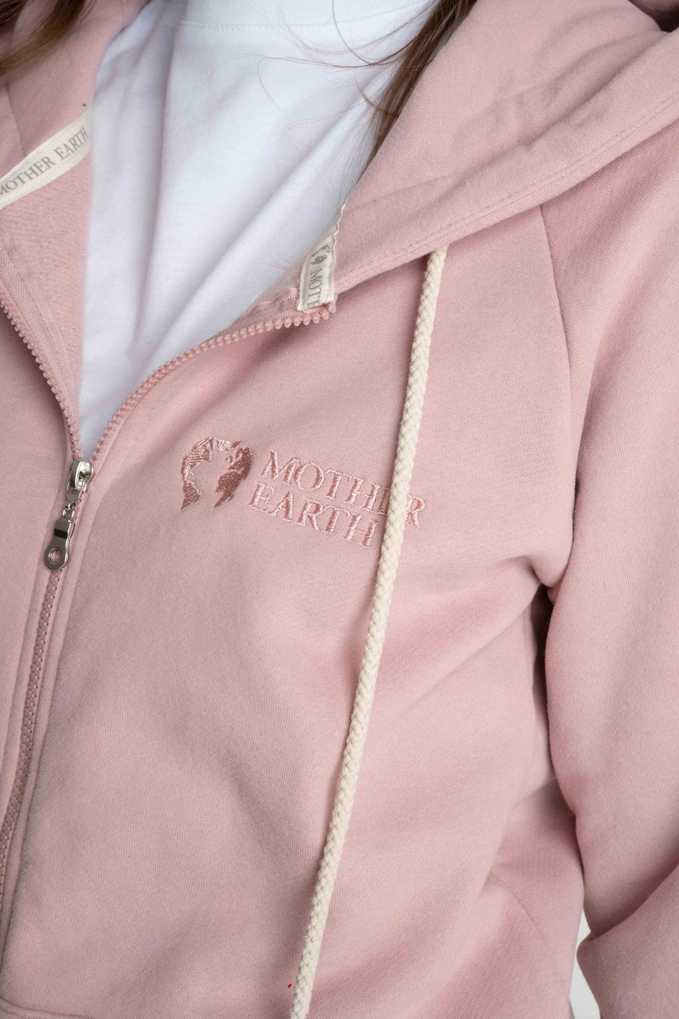 LIGHT PINK ZIP-UP HOODIE - ARINA