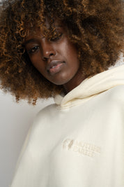 OVERSIZE SWEATSHIRT WITH HOOD ECRU - EGERIA