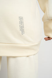 OVERSIZE SWEATSHIRT WITH HOOD ECRU - EGERIA