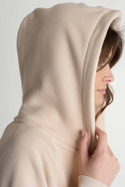 BEIGE ZIPPER HOODIE - ARINA