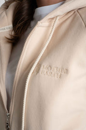BEIGE ZIPPER HOODIE - ARINA