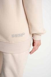 BEIGE ZIPPER HOODIE - ARINA
