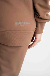 BROWN ZIPPERED HOODIE - ARINA